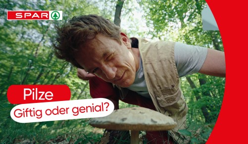 Andi Knoll betrachtet einen Pilz