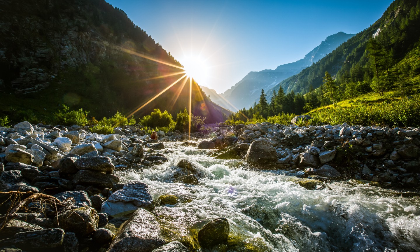Naturbelassenes Flussbett im Seebachtals - Nationalpark Hohe Tauern