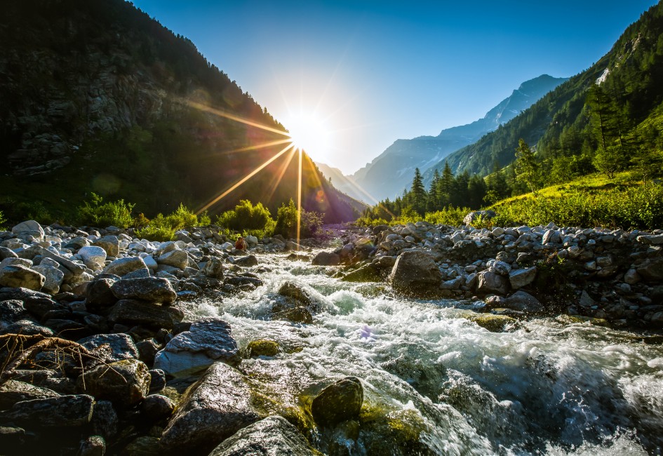 Naturbelassenes Flussbett im Seebachtals - Nationalpark Hohe Tauern