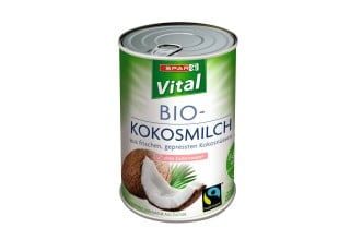 SPAR Vital Bio-Kokosmilch mit FAIRTRADE Logo