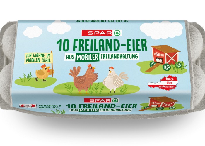 SPAR Freiland-Eier aus mobiler Freilandhaltung