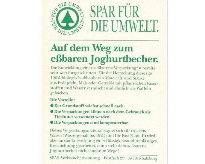 Auf dem Weg zum essbaren Joghurtbecher