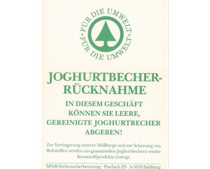 Joghurtbecher Rücknahme