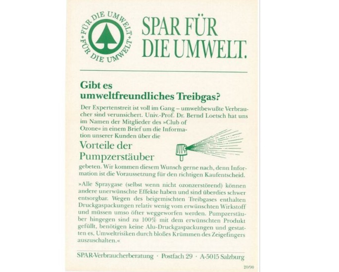umweltfreundliches Treibgas