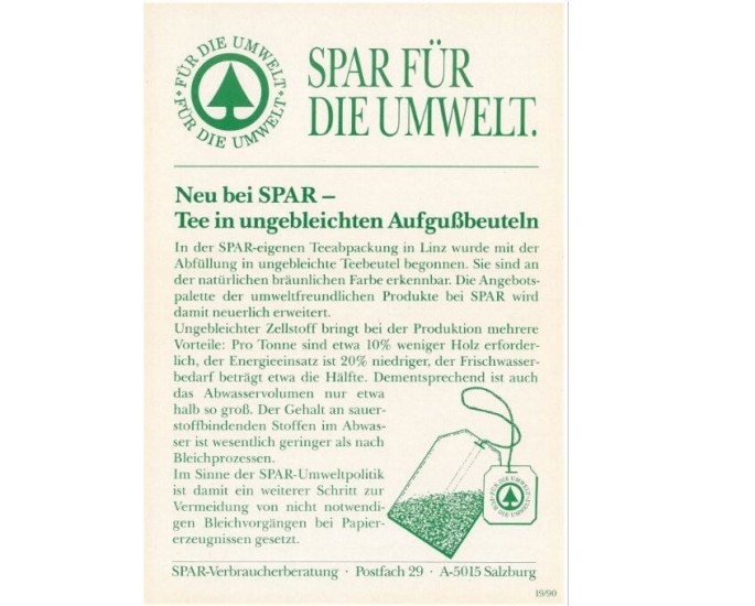 Tee in ungebleichten Aufgussbeuteln