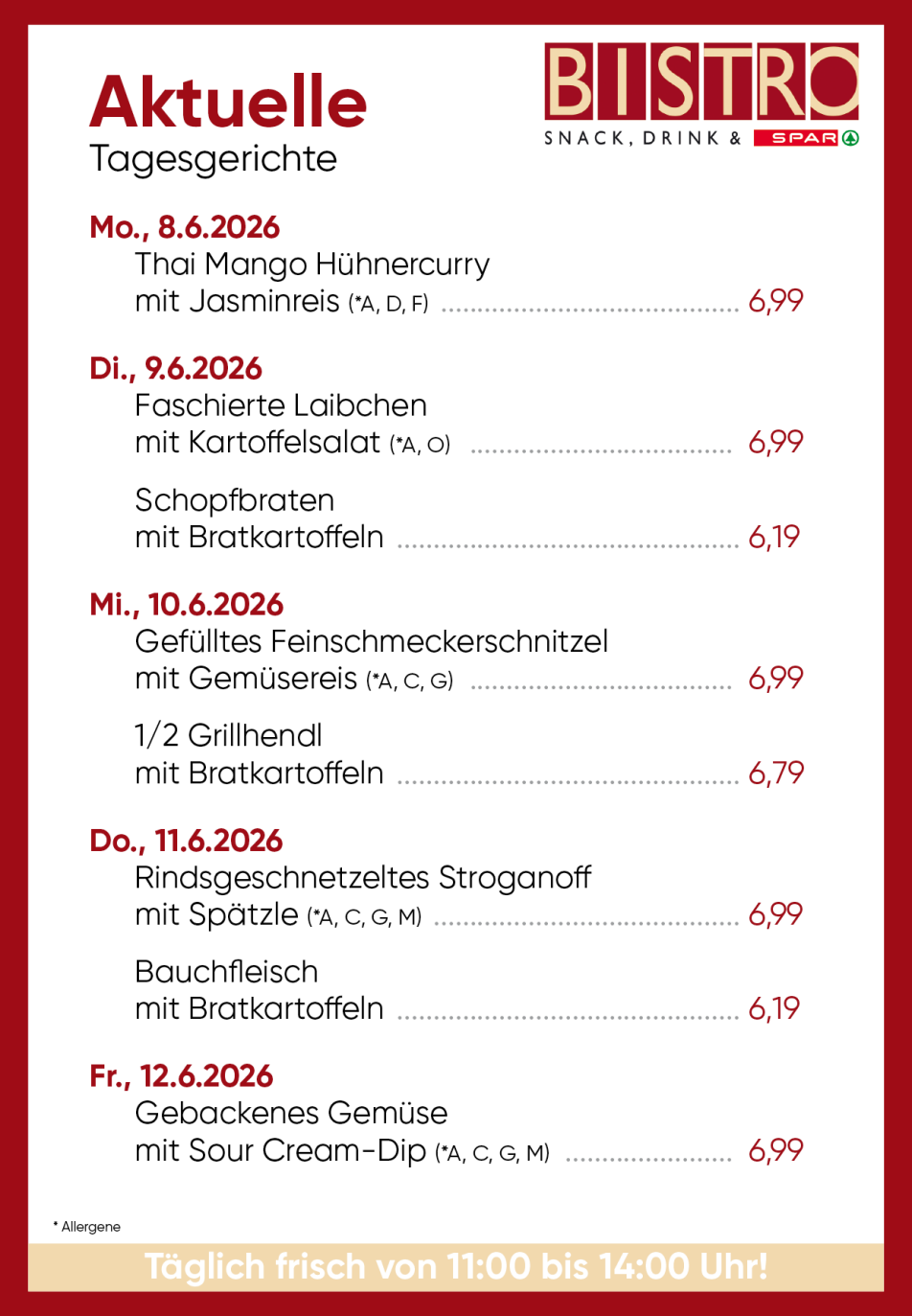 SPAR Menüplan KW24