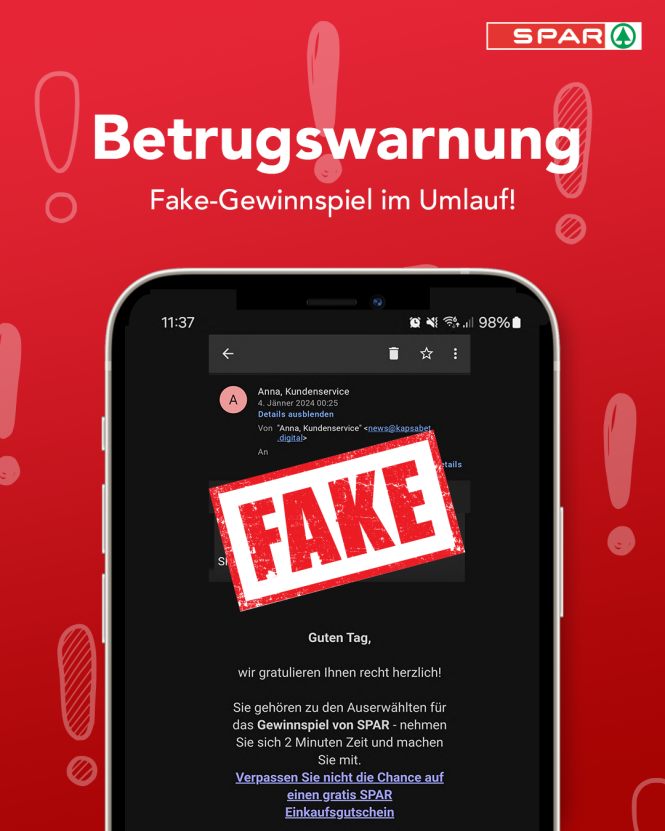 Fake E-Mail Gewinnspiel Fake E-Mail Gewinnspiel