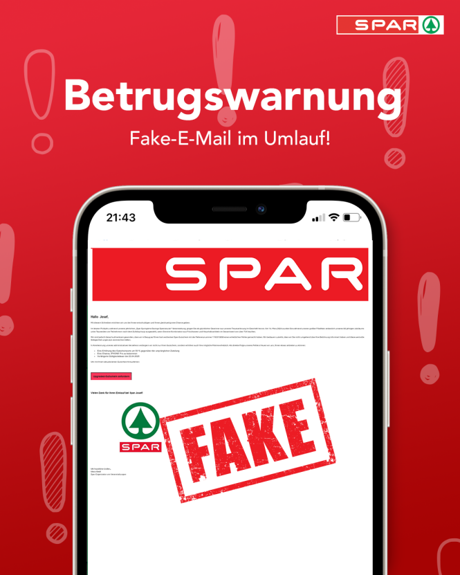 Fake E-Mail SPAR Fake E-Mail SPAR