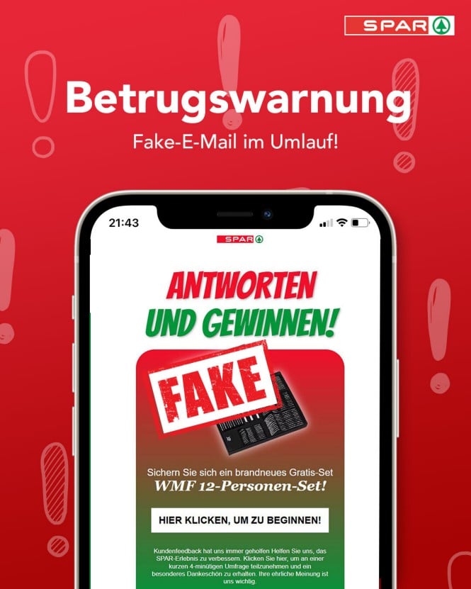 Fake E-Mail WMF Besteck SPAR Fake E-Mail WMF Besteck SPAR