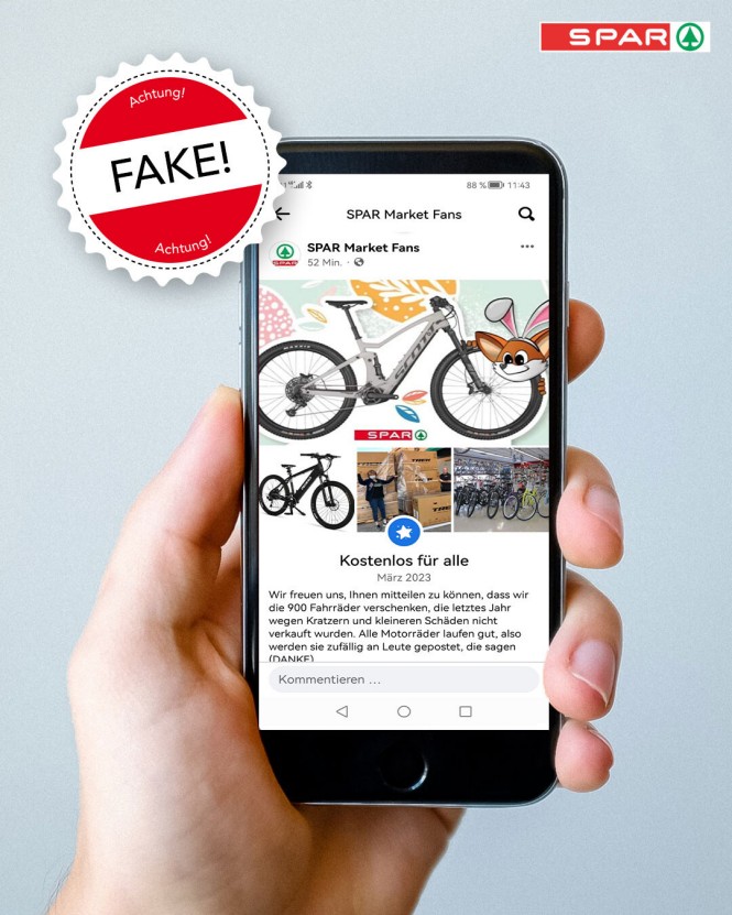 Fake Gewinnspiel 05.04.2023 Fake Gewinnspiel SPAR Facebook