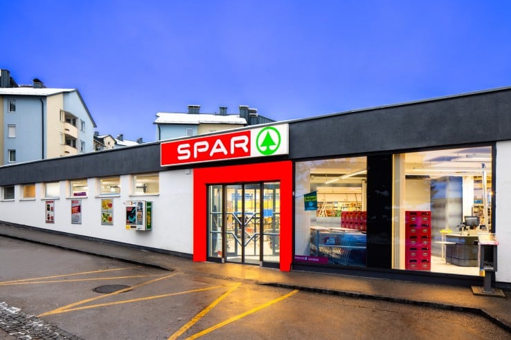 Außenaufnahme der SPAR Filiale Maier in Amstetten in Niederösterreich