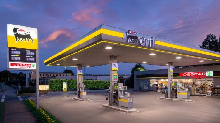 Außenaufnahme des Despar express Tankstellenshops in der Eni Tankstelle in Ybbs an der Donau