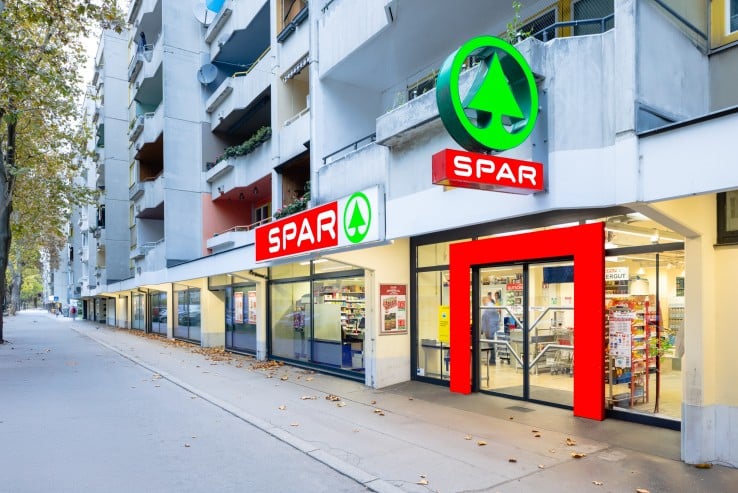 Außenaufnahme der Spar Filiale Popovic in der Engerthstraße in Wien