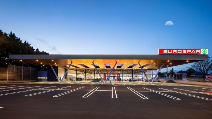 Außenaufnahme der Eurospar Filiale in Neusiedl am See im Burgenland