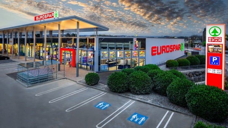 Außenaufnahme der Eurospar Filiale in Ybbs an der Donau in Niederösterreich