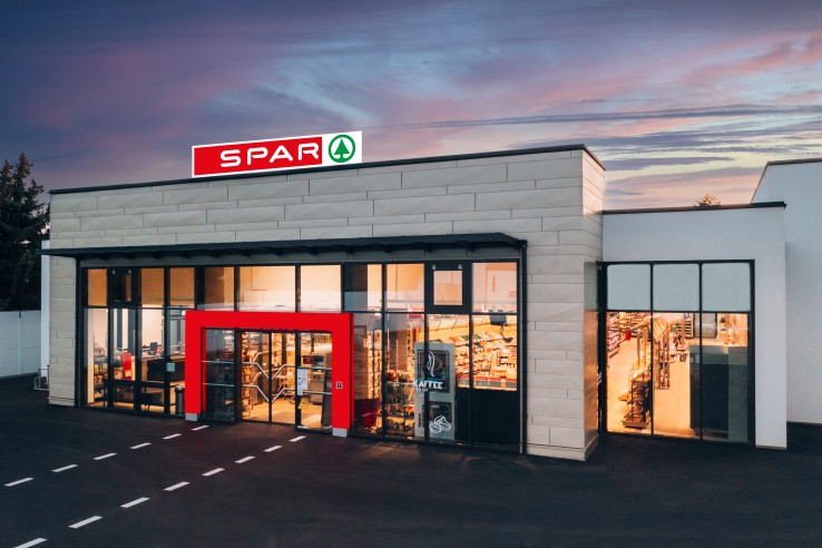 Außenaufnahme der Spar Filiale Baden