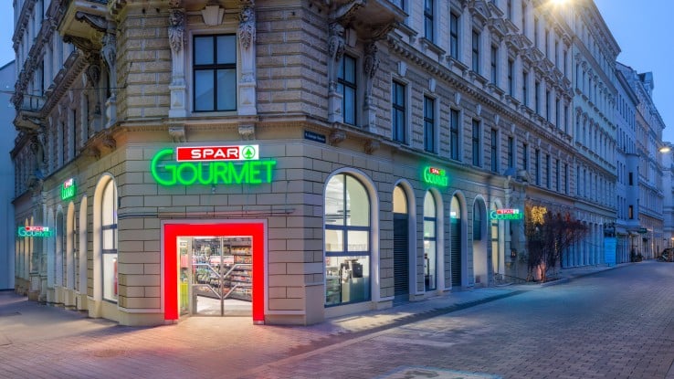 Außenaufnahme der Spar Gourmet Filiale in der Josefstädterstraße in Wien