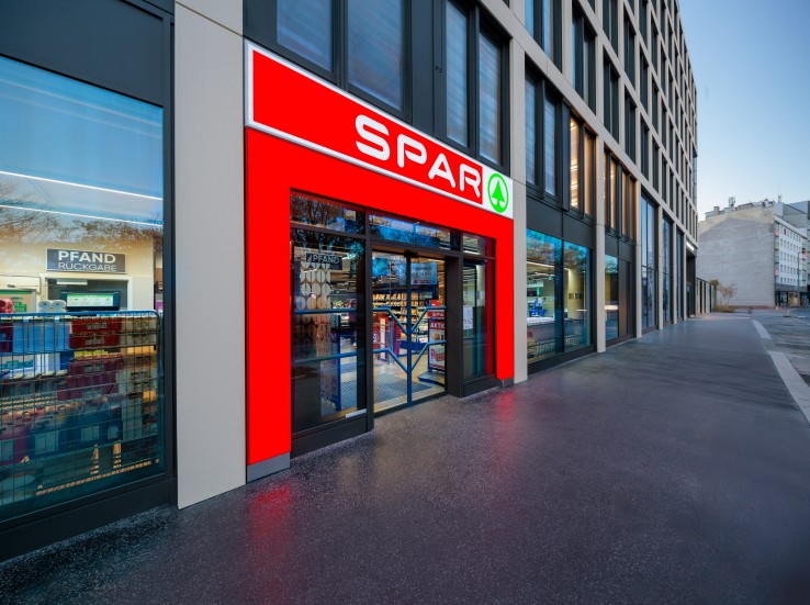 Außenaufnahme der Spar Filiale in der Oberen Donaustraße in Wien