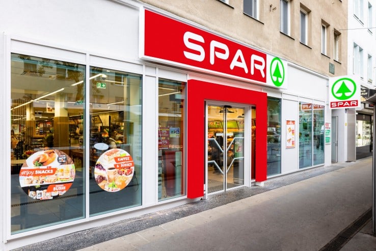 Außenaufnahme der Spar Filiale in der Quellenstraße in Wien