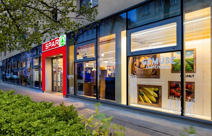 Außenaufnahme der Spar Filiale in der Schönbrunnerstraße in Wien