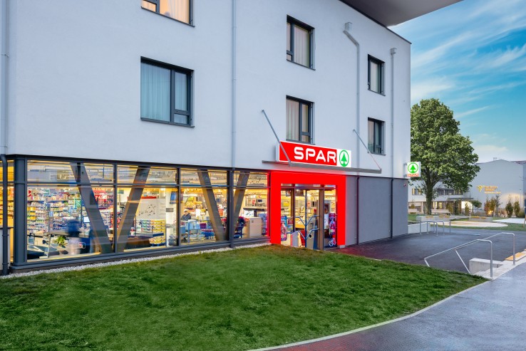 Außenaufnahme der Spar Filiale in der Vollbadgasse in Wien