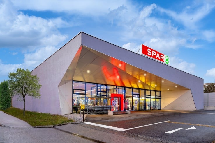 Außenaufnahme der Spar Filiale Wildam in Wagram in Sankt Pölten