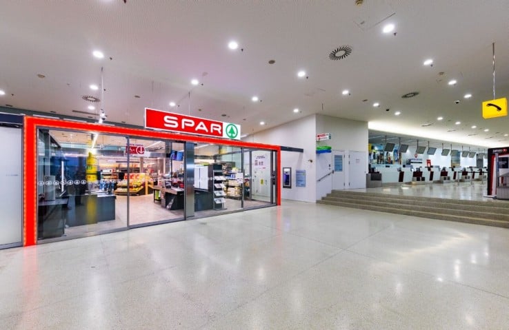 Hier sehen Sie den SPAR Markt am Flughafen in Graz