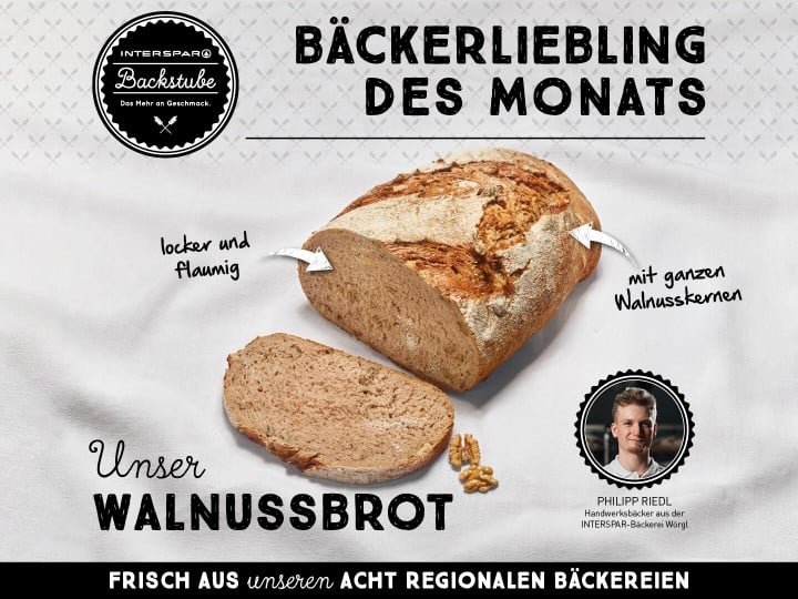 INTERSPAR: Bäckerliebling des Monats - Unser Walnussbrot