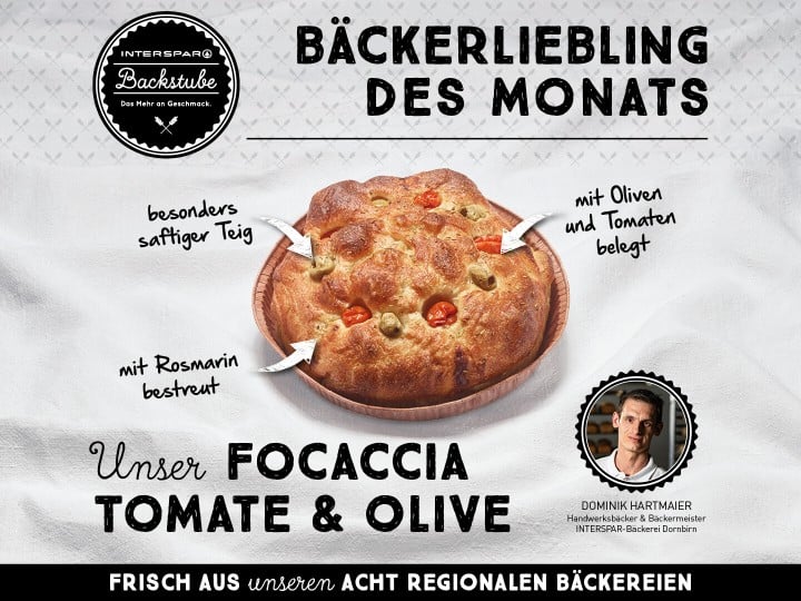 Unser Focaccia Tomate & Olive