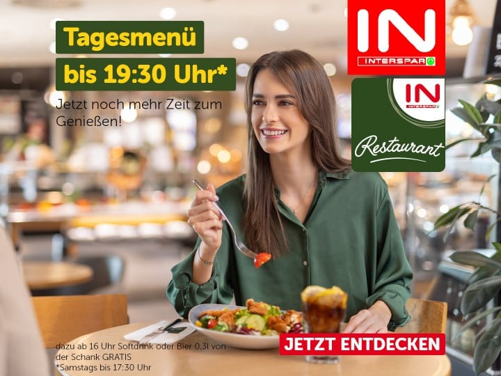 INTERSPAR: Tagesmenü bis 19:30 Uhr