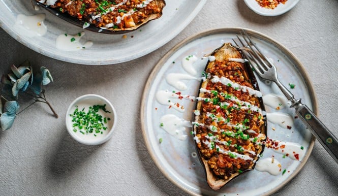zum S P A R Mahlzeit Rezept für gefüllte Melanzani