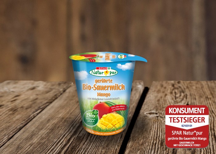 SPAR Natur*pur gerührte Bio-Sauermilch Mango