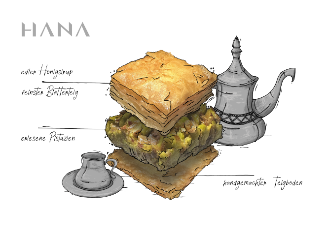 hana, sweets, baklava, orient, vienna, schichten