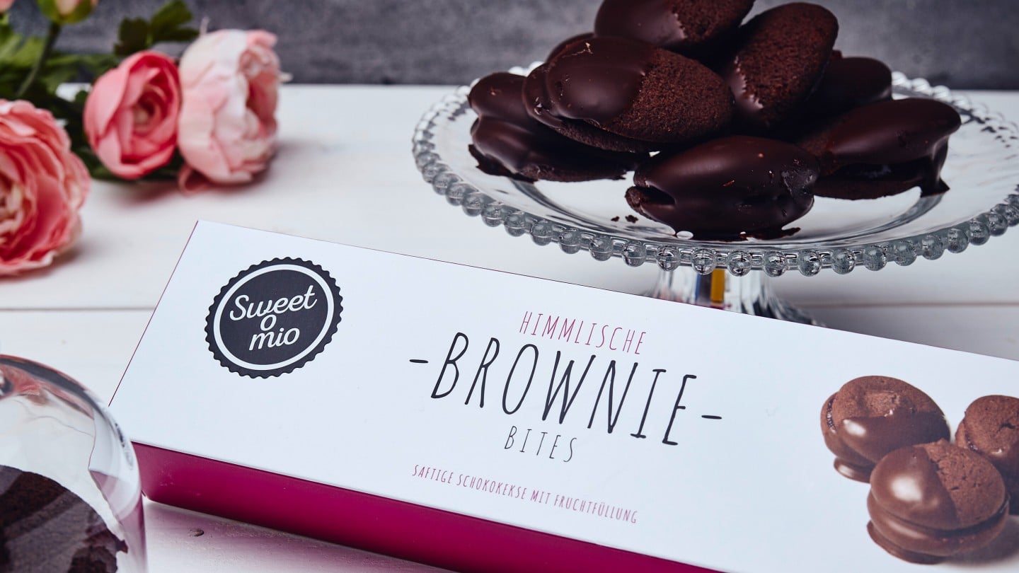 sweetomio brownie bites, Abbildung der Verpackung 