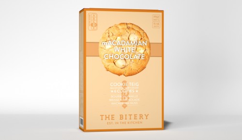 The Bitery Cookie Teig Macadamia, white, weiß, Nüsse